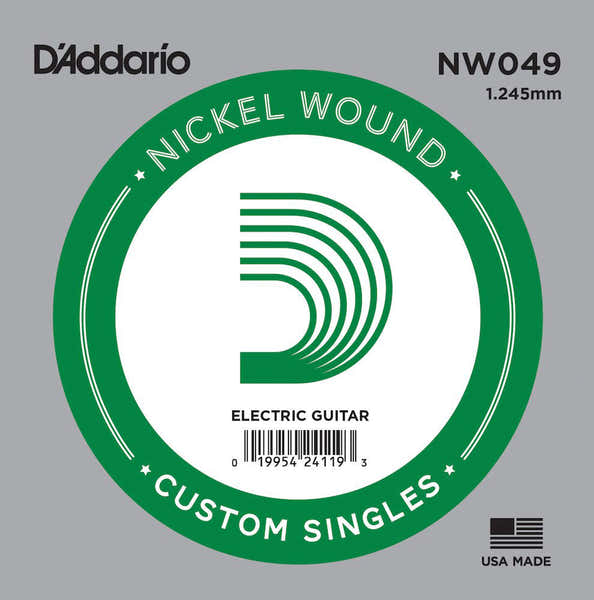 D'ADDARIO NW049 NICKEL WOUND ELECTRIC GUITAR SINGLE STRING .049