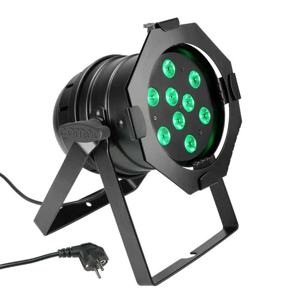 Cameo PAR 56 CAN 3W BS - Driekleurige LED-PAR-schijnwerper (RGB) - 9 X 3 W - Zwarte Behuizing