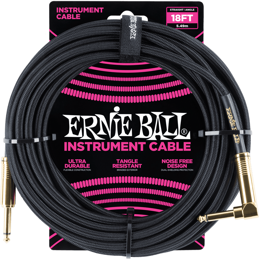 Instrumentkabels Gevlochten Mantel Jack/jack Haaks 5,5M Zwart