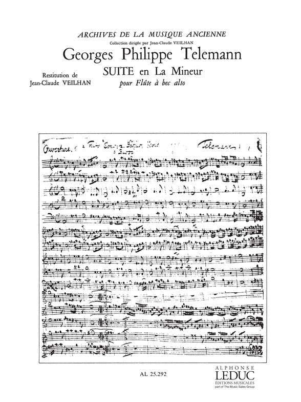 Telemann - Suite in a-klein voor altblokfluit