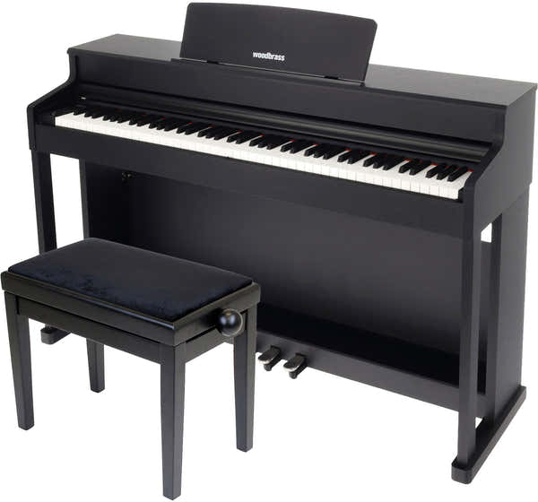 Woodbrass DP2 MK2 Pakket Zwart + Pianobank