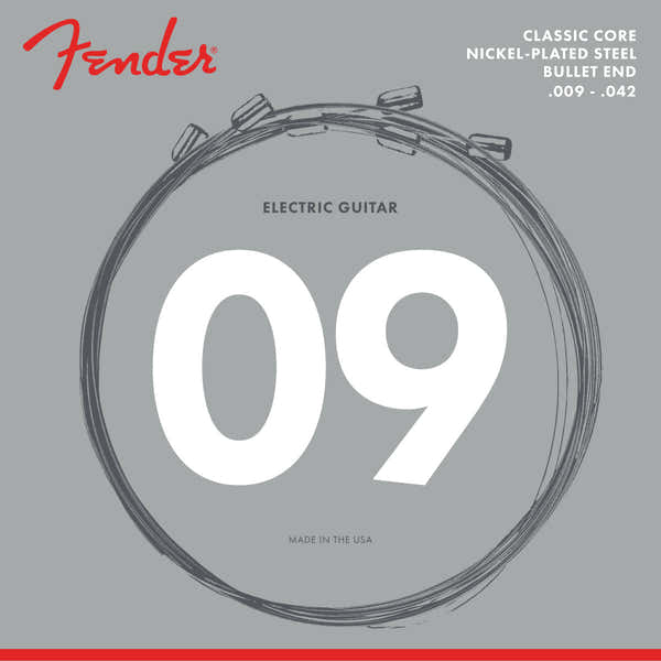 Fender CLASSIC CORE ELECTRIC GUITAR STRINGS 3255L NICKEL PLATED STEEL BULLET ENDS (.009-.042)