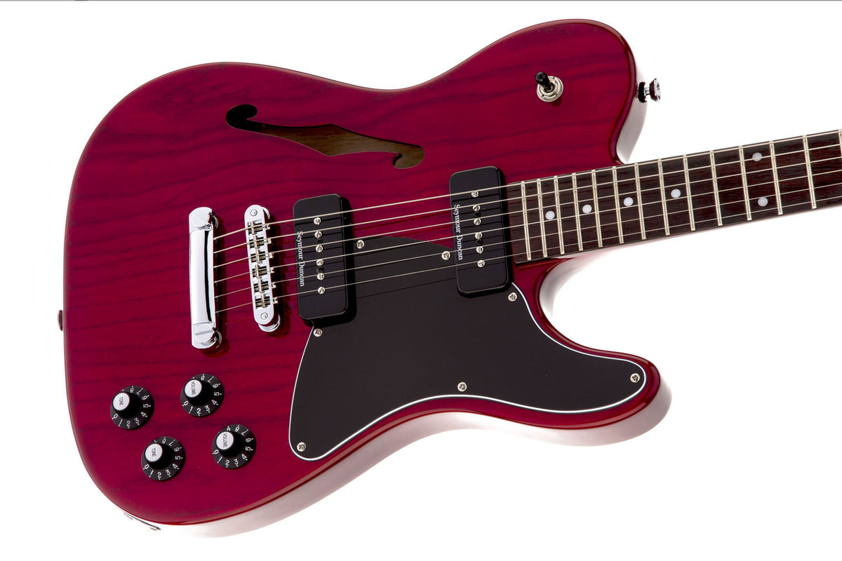 Telecaster JA-90 Thinline Signature Jim Adkins LRL Transparant karmozijnrood