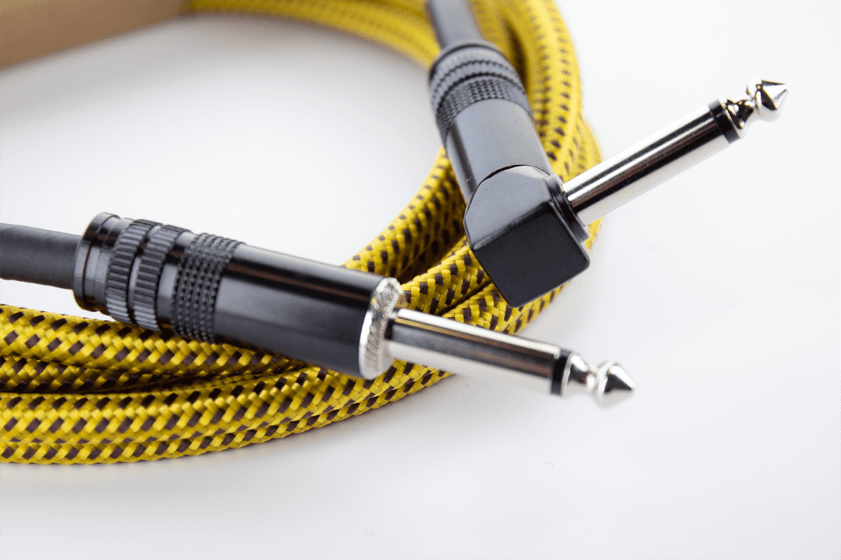 Gitaarkabel Jack Recht /Haaks 5 M Tweed Geel