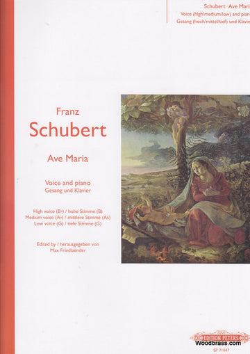 Schubert Franz - Ave Maria (high Voice: G Medium Voice: F Low Voice: D) - Voice And Piano (par 10
