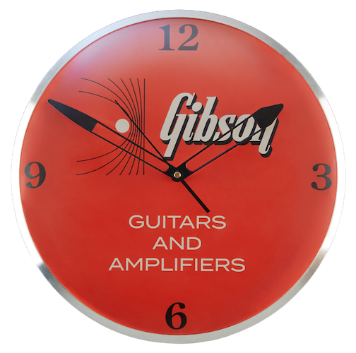 Gibson Accessories Home Office And Studio Gibson Vintage Lighted Wall Clock Kalamazoo Orange Sign