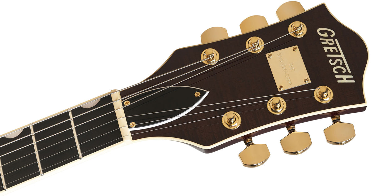 Broadkaster LX Gevlamd centerblok EBO Havana Burst