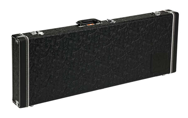 Waylon Jennings Strat-Tele Etui van Zwart Gegraveerd Leer