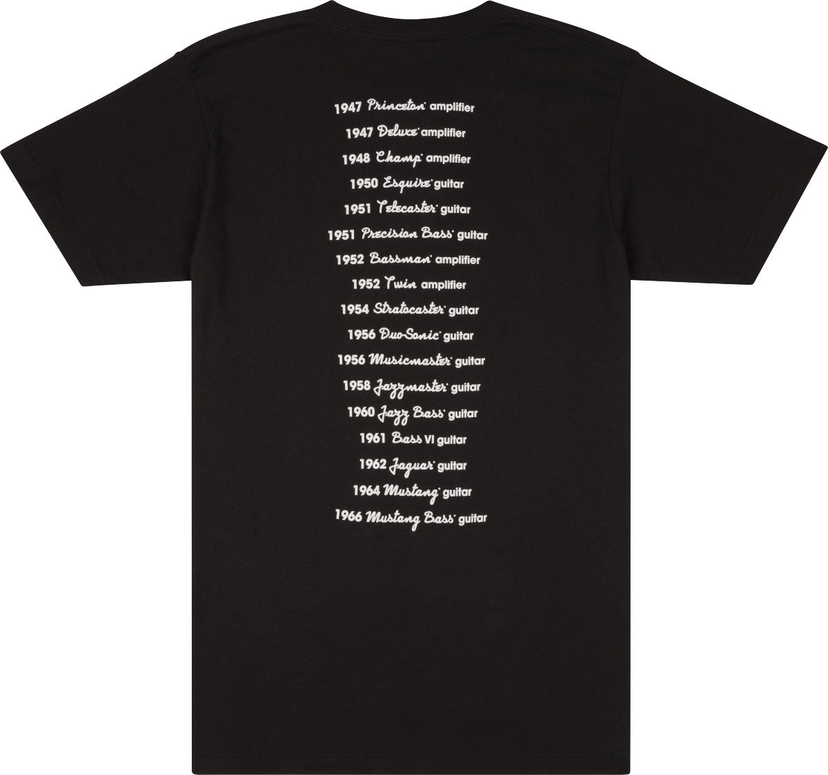 Fender Logo Date Back Tee Black L