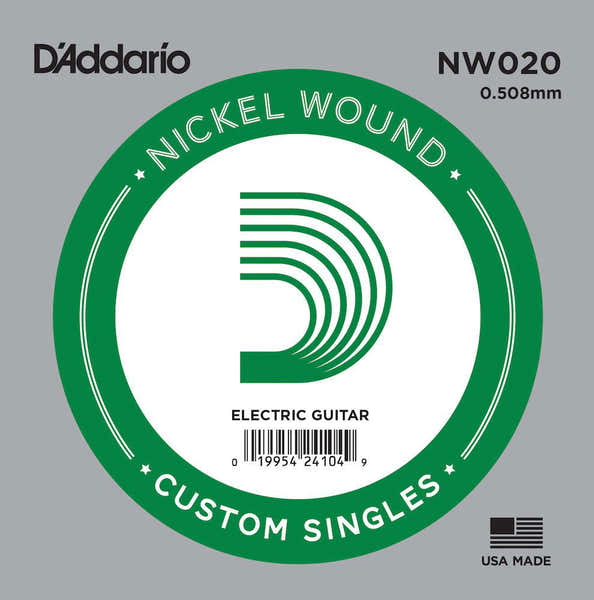 D'ADDARIO NW020 NICKEL WOUND ELECTRIC GUITAR SINGLE STRING .020