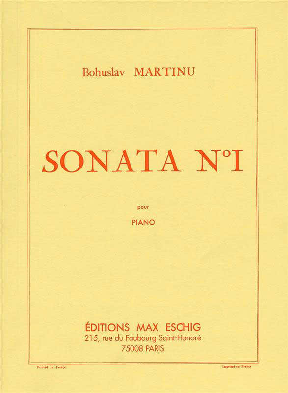 MARTINU - SONATE N 1 - PIANO