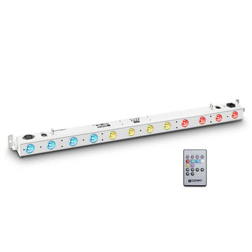 TRIBAR 200 IR WH - TRICOLOR LED BAR (RGB) 12 X 3 W WITTE DOOS MET INFRAROOD AFSTANDSBEDIENING