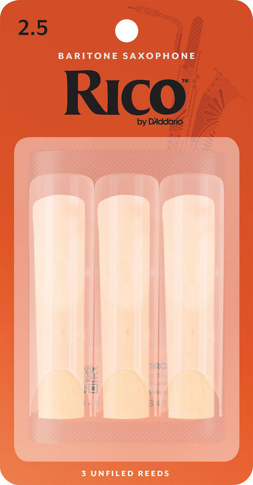 D'addario - Rico RLA0325 - RICO RIETEN VOOR BARITONSAXOFOON 2.5 AANTAL PER VERPAKKING 3