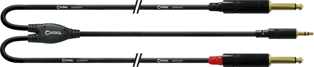 Cordial Y-Kabel Splitter Stereo Minijack/2 Lange Mono Jack 3 M