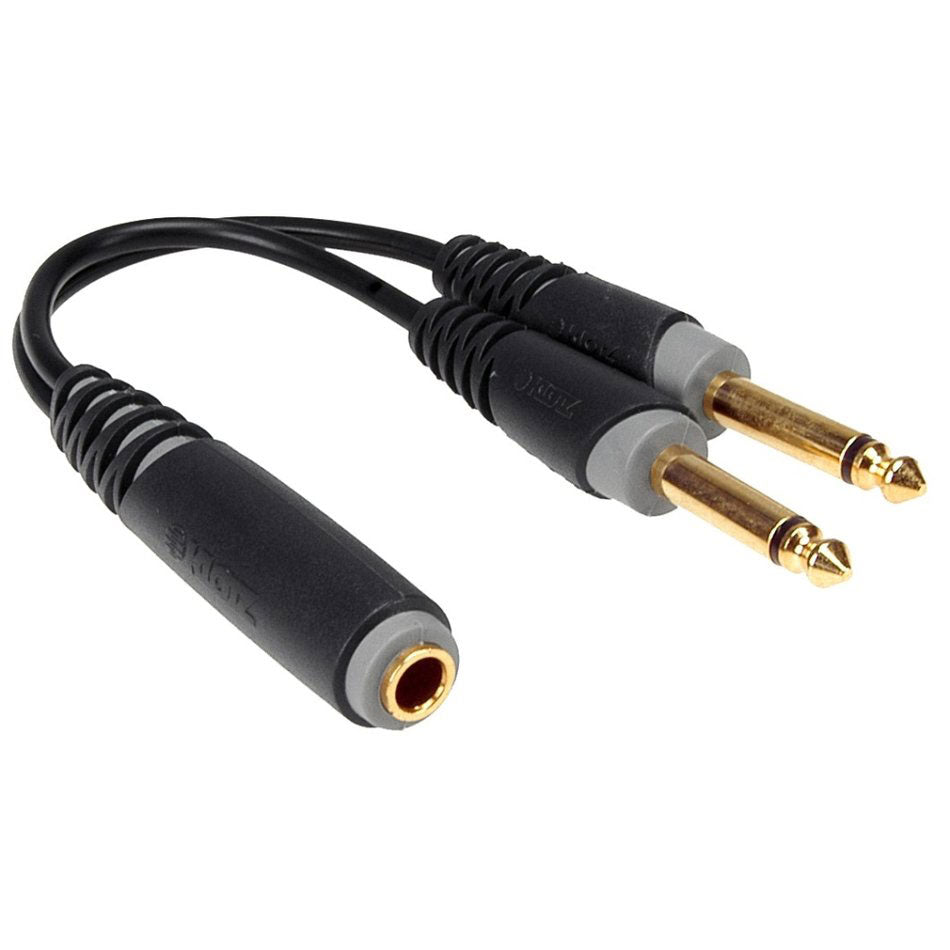 Klotz CABLE-Y BLACK 0,2M SOCKET 2P - 2X JACK 2P GOLD CONTACT