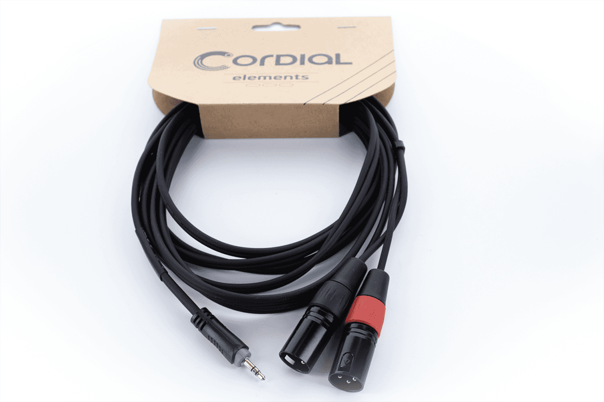 Y-Kabel Stereo-Mini-jack / 2 XLR-Stekkers 3 M