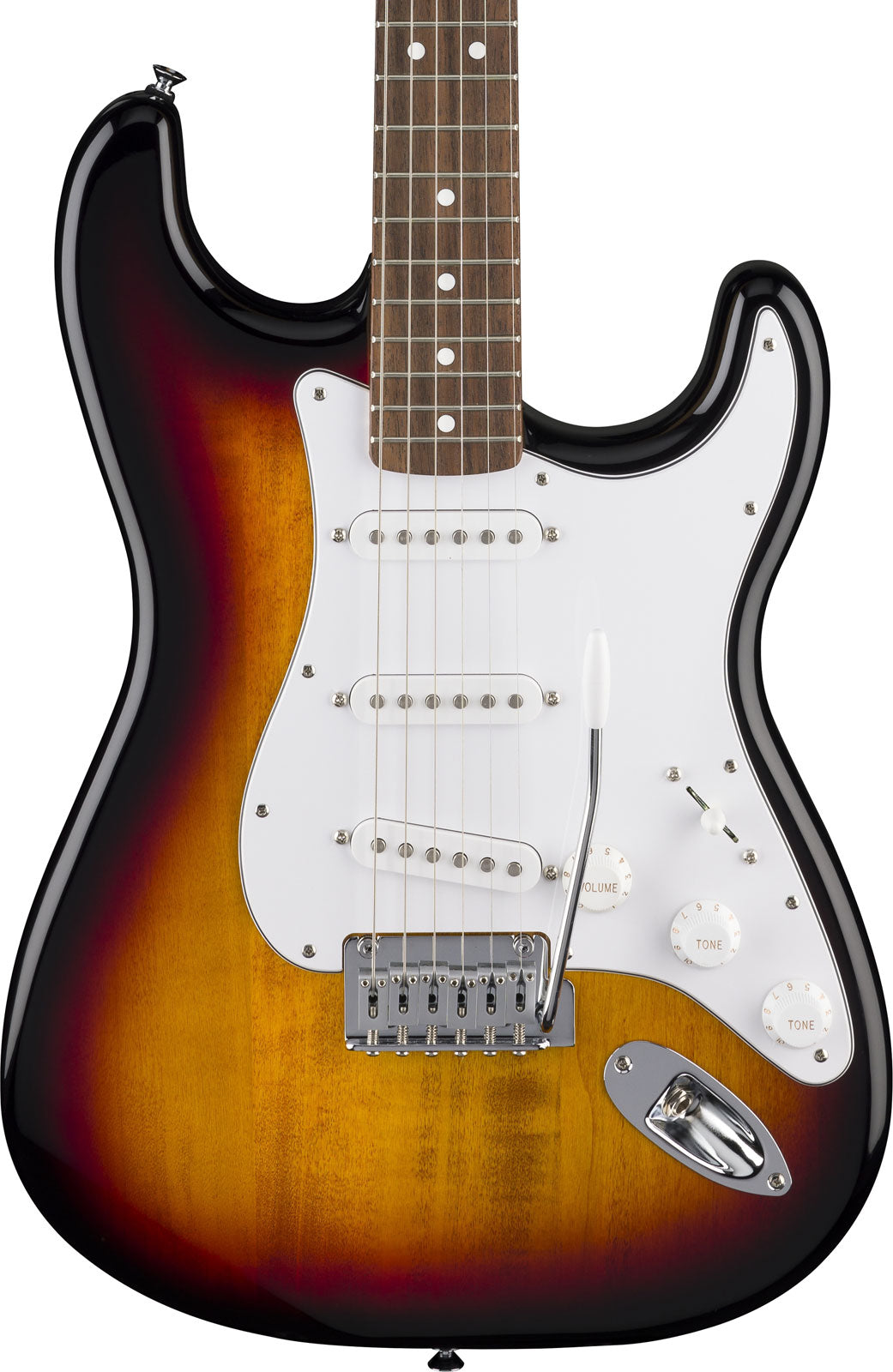 Standard Stratocaster LRL Witte Slagplaat 3-Color Sunburst