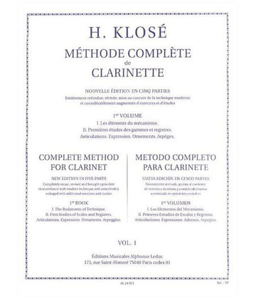 Complete Klarinetmethode Vol.1 - Klosé