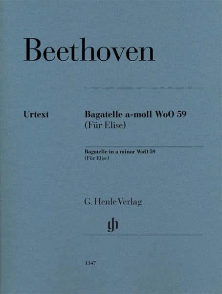 Henle Verlag Beethoven L.V. - "for Elise" Piano Piece A Minor Woo 59