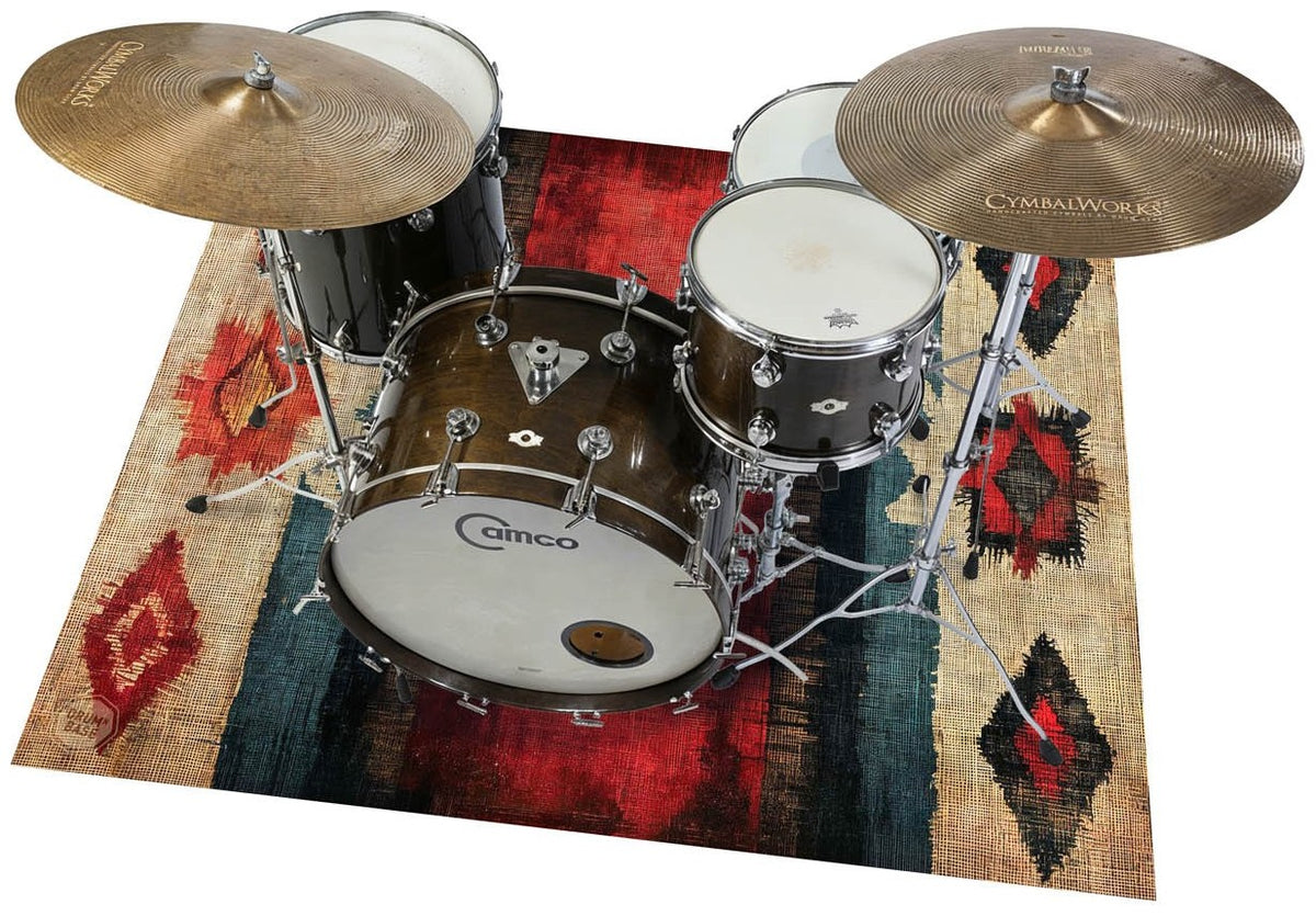 EART185-RED - Native American Podium- / Drummat 1.85 x 1.60m Antislip - Rood