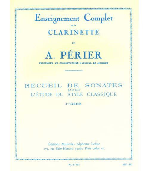 Leduc PERIER A. - PERIER - RECUEIL DE SONATES VOL.1