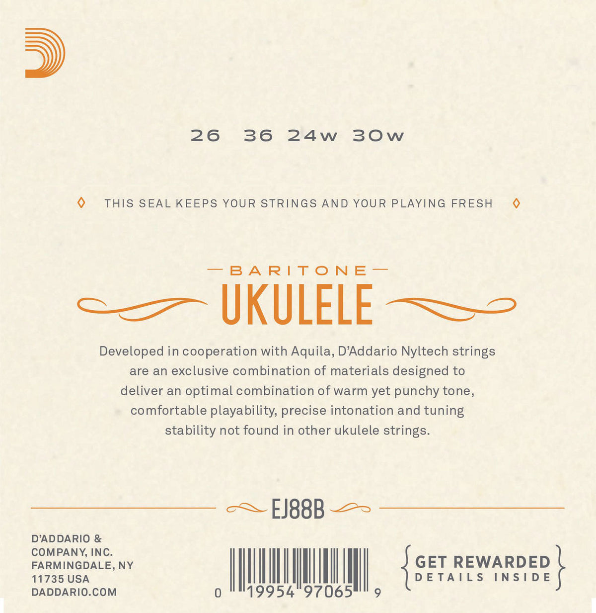 EJ88B Nyltech Ukulele Snaren Bariton