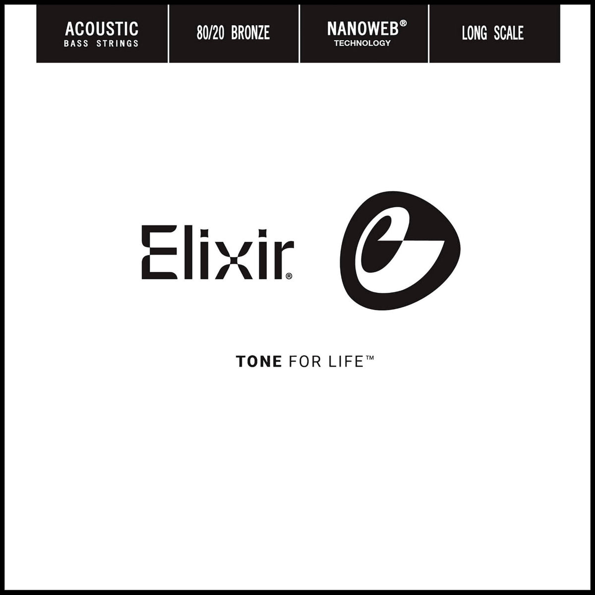 Elixir ACOUSTIC BASS CORDS NANOWEB NICKEL SINGLE UNIT REFILL ROUND THREAD 125