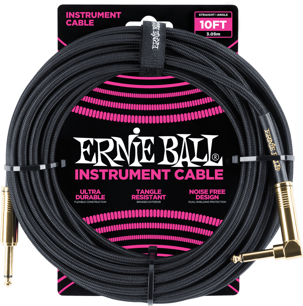 Instrumentkabels Gevlochten Mantel Jack/jack Haaks 3M Zwart