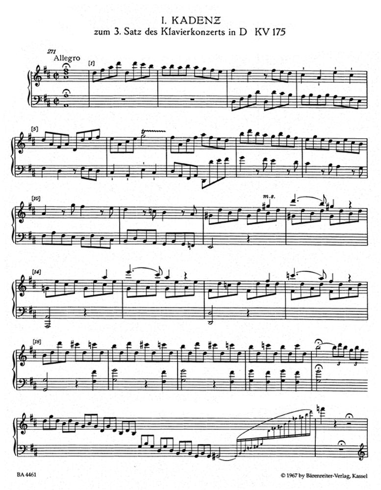 BADURA-skoda Paul - Cadences et Introductions Aux Concertos Pour Piano De W.a. Mozart - Piano