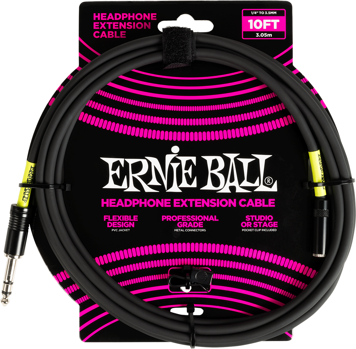Ernie Ball Effects Stereo Jack Naar Mini-Jack Verlengkabel 3M Zwart
