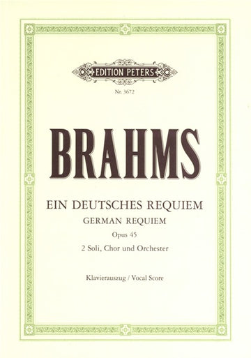 Brahms Johannes - Ein Deutches Requiem Op. 45 - Mixed Choir (par 10 Minimum)