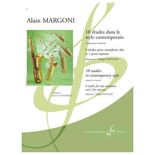 Margoni Alain - 10 Etudes Dans Le Style Contemporain - Saxophone