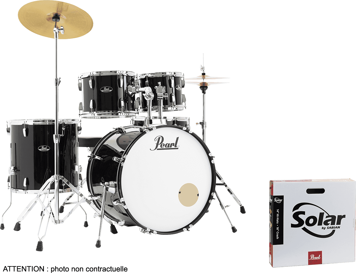 Pearl ROADSHOW STAGE 22 JET BLACK + SOLAR CYMBALS