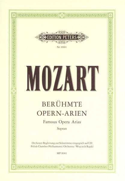 Edition Peters Mozart Wolfgang Amadeus - Opera Arias - Soprano