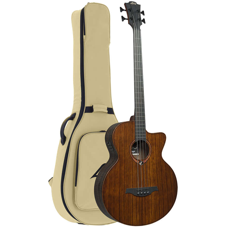 Basse Acoustique Fretless Jumbo Pan Coupé Electro, avec housse