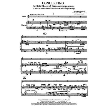 SKALKOTTAS NIKOS - CONCERTINO FOR OBOE AND PIANO - HAUTBOIS & PIANO