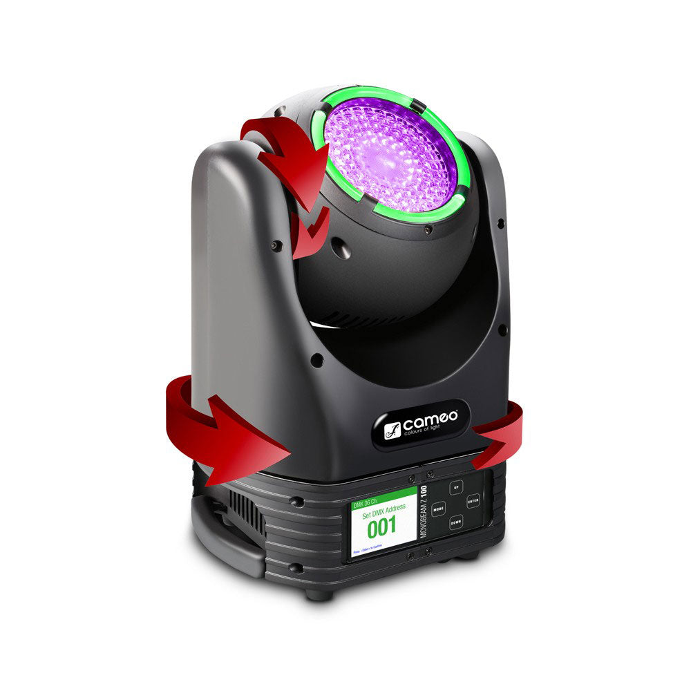 MOVO BEAM Z 100 - GESLOTEN VERSTRALER MET LED KROON ONBEPERKTE ROTATIE EN ZOOM