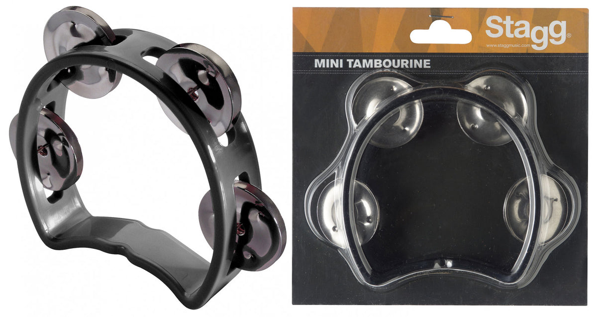 Mini tamboerijn 4 kunststofschellen zwart
