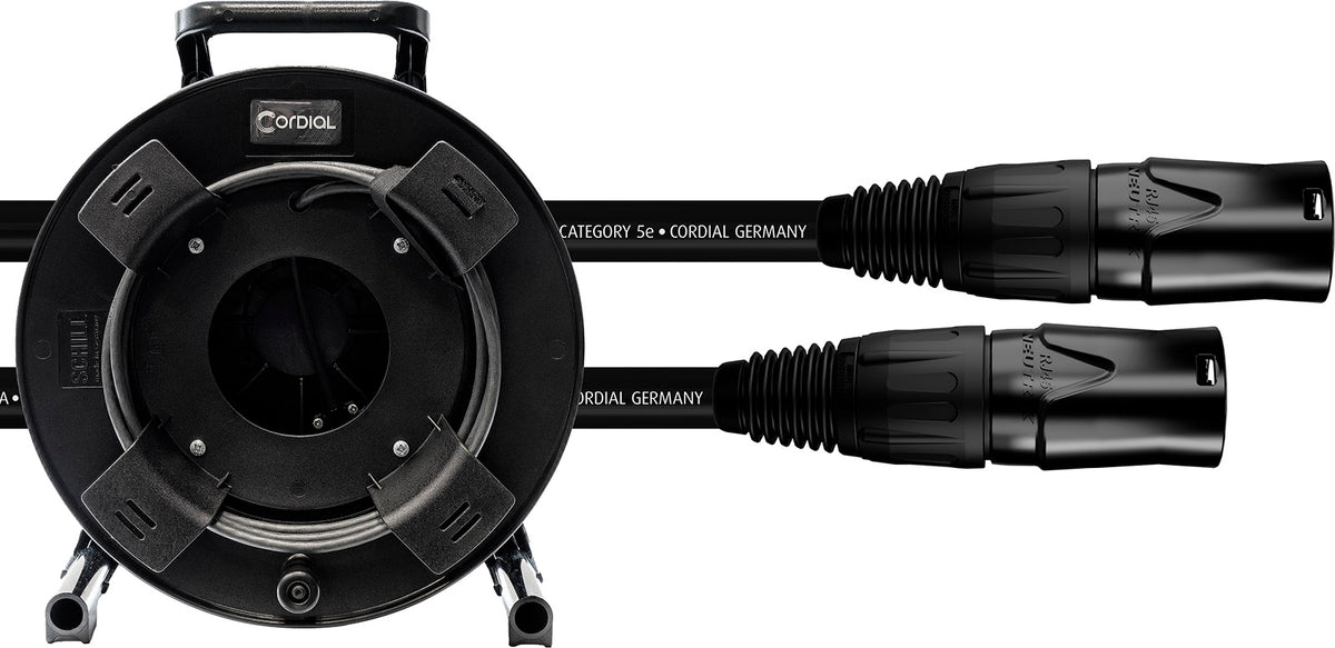 CORDIAL CAT 5E - S/UTP stekkers NE8MXB1 / HIROSE RJ45 / kabelhaspel 50 m