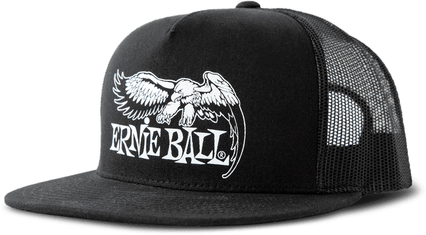 Ernie Ball Black With White Eagle Logo Hat