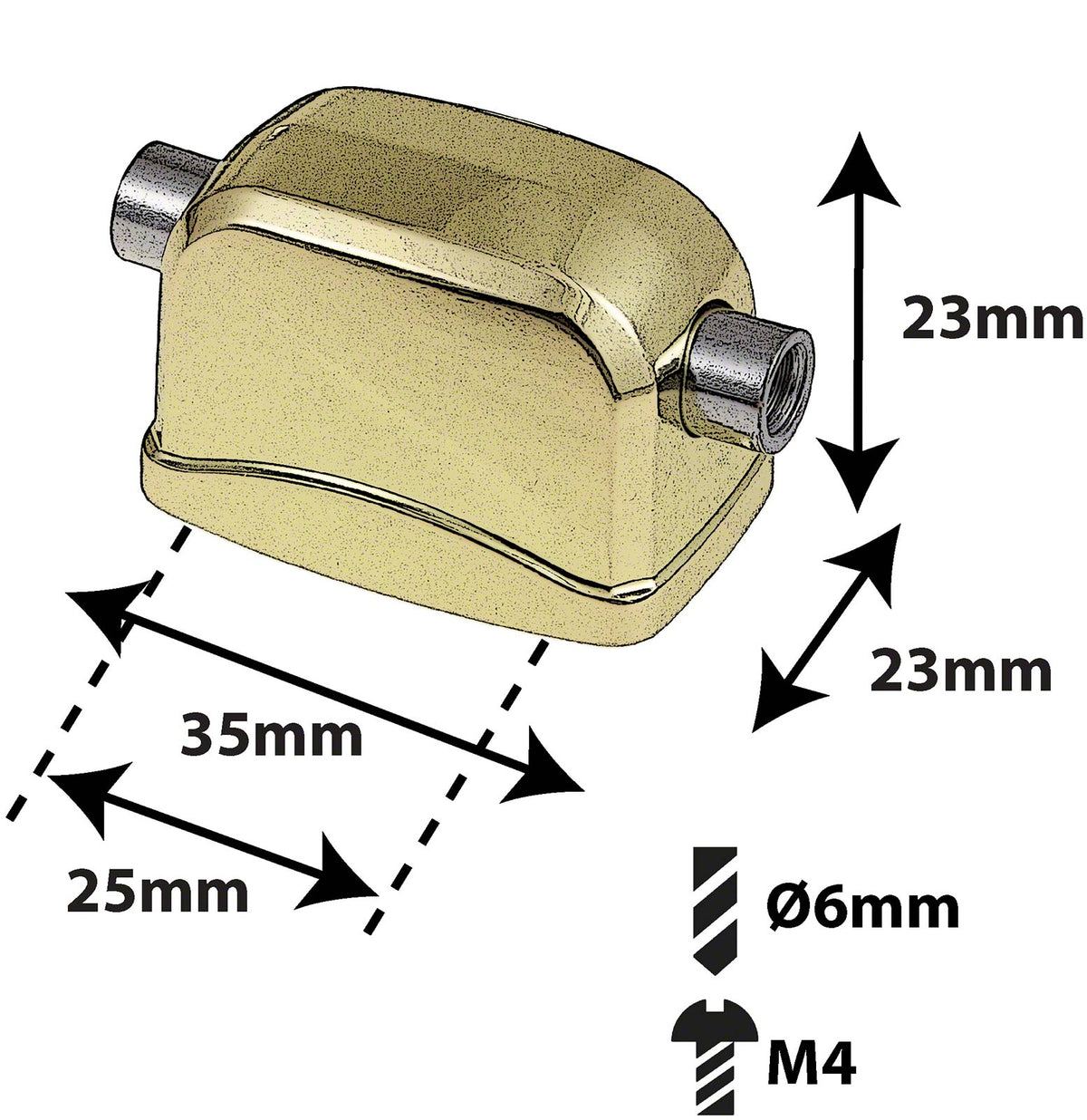 L17SD-BR - Spanblok voor Snaredrum - 25mm Goudkleurig (X1)
