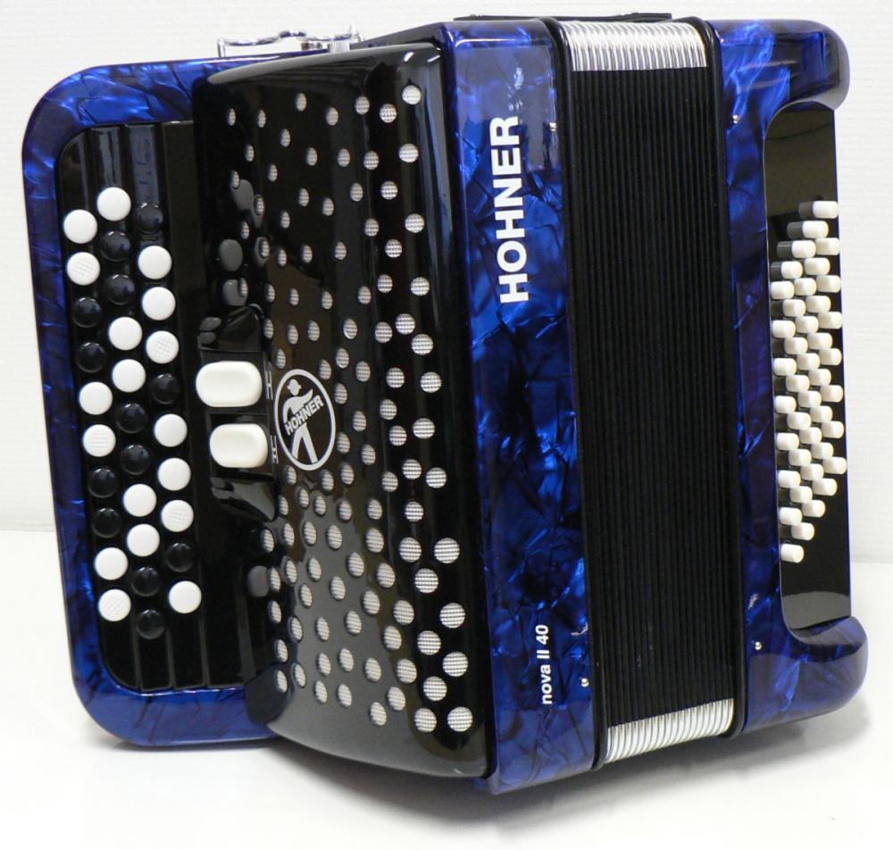 Hohner Nova II 40 Blauw Knoptoetsen
