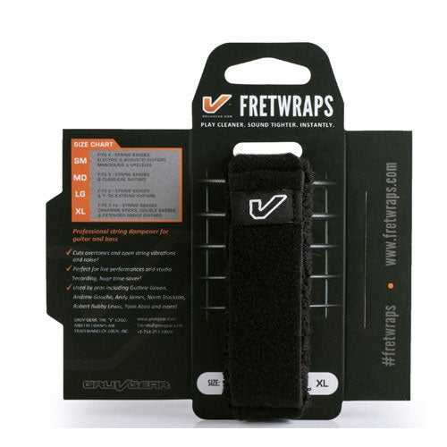 FRETWRAPS STRING MUTER- 1 PACK ZWART (GROOT)