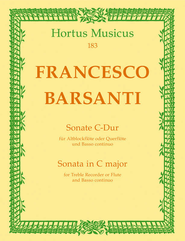 Barsi, F. - Sonate voor altblokfluit of dwarsfluit en basso continuo in C majeur