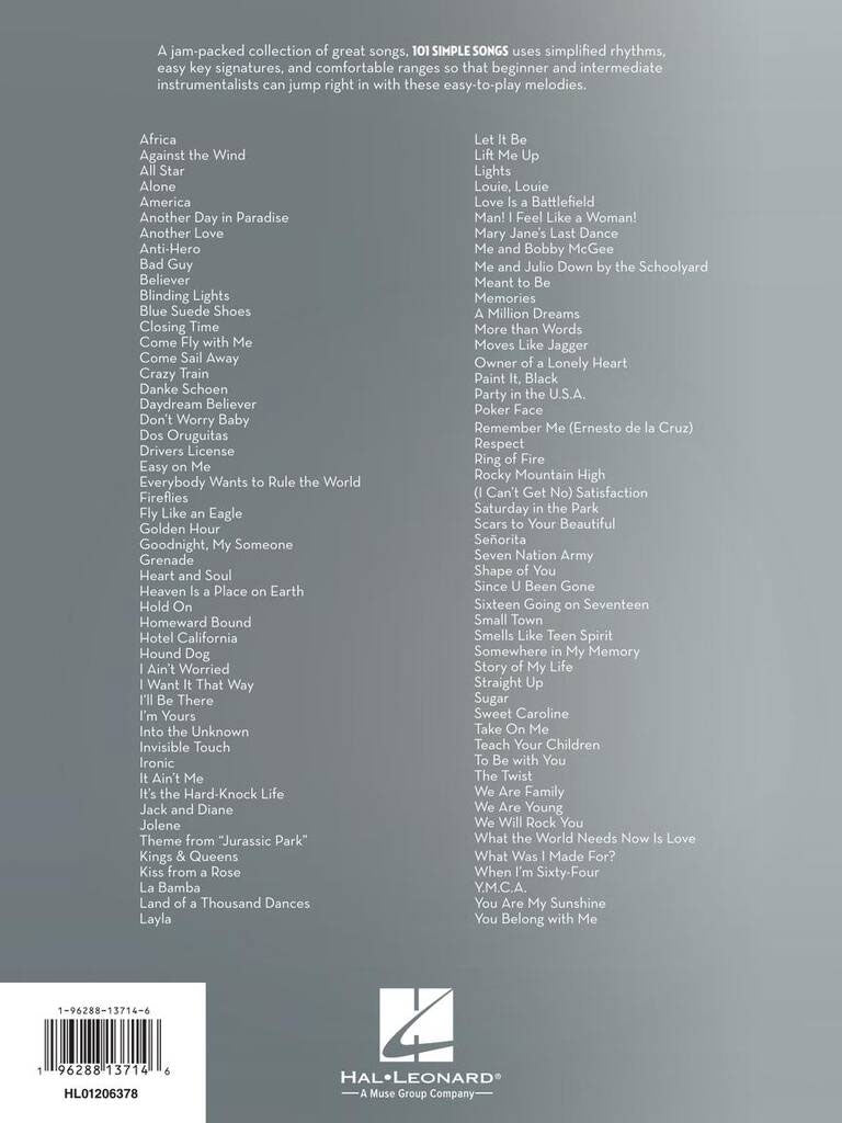 101 Simple Songs - Clarinette