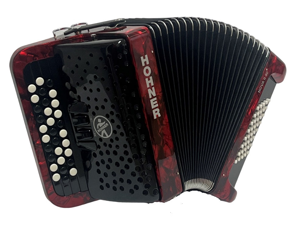 Hohner Nova II 40 Rood Knoptoetsen