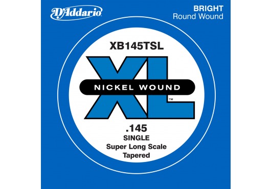 D'ADDARIO XB145T NICKEL WOUND BASS GUITAR SINGLE STRING SUPER LONG SCALE .145 TAPERED