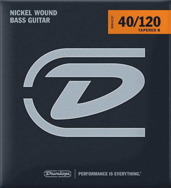 Dunlop BASS STRINGS ROUND WIRE NICKEL NICKEL TAPERED SET 5 STRINGS 40-120