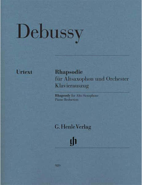 Henle Verlag Debussy - Rhapsody For Saxophone Alto And Orchestra - Saxophone Alto Piano