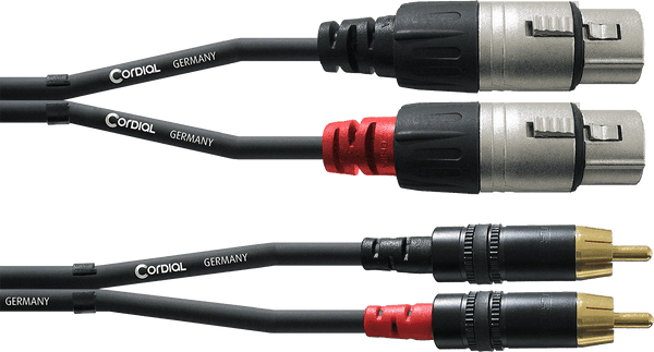 Dubbele Audiokabel XLR Female/RCA 3 M